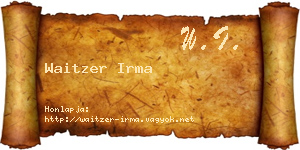 Waitzer Irma névjegykártya